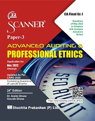 Scanner CA Final Group - I Paper - 3 Advanced Auditing Professional Ethics (Applicable for Nov. 2022) (Regular Edition)
