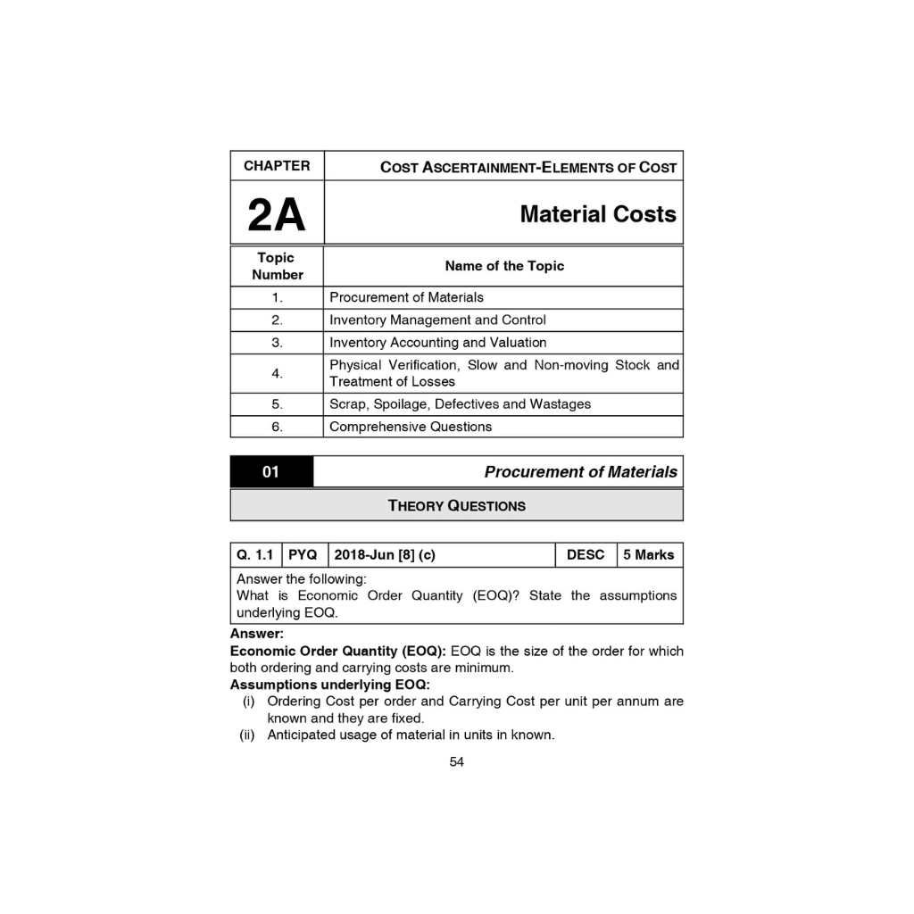 CMA Inter Paper - 8 Cost Accounting Dec'25, Jun'26 - Scanner Adda