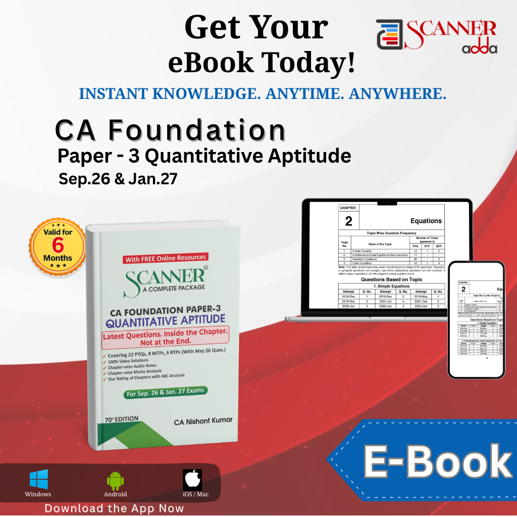 CA Foundation Paper - 3 Quantitative Aptitude For Sep. 26 &amp; Jan. 27 Exams