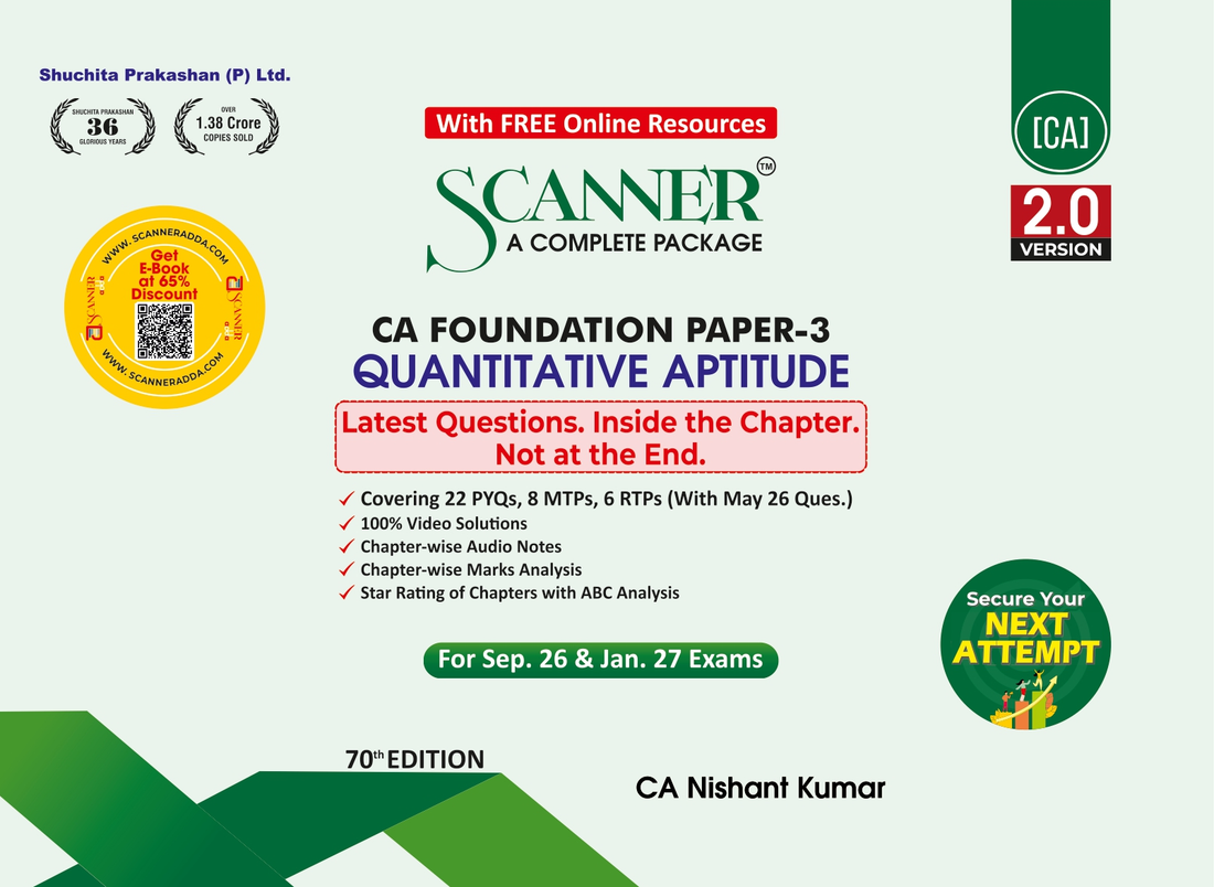 CA Foundation Paper - 3 Quantitative Aptitude For Sep. 26 &amp; Jan. 27 Exams