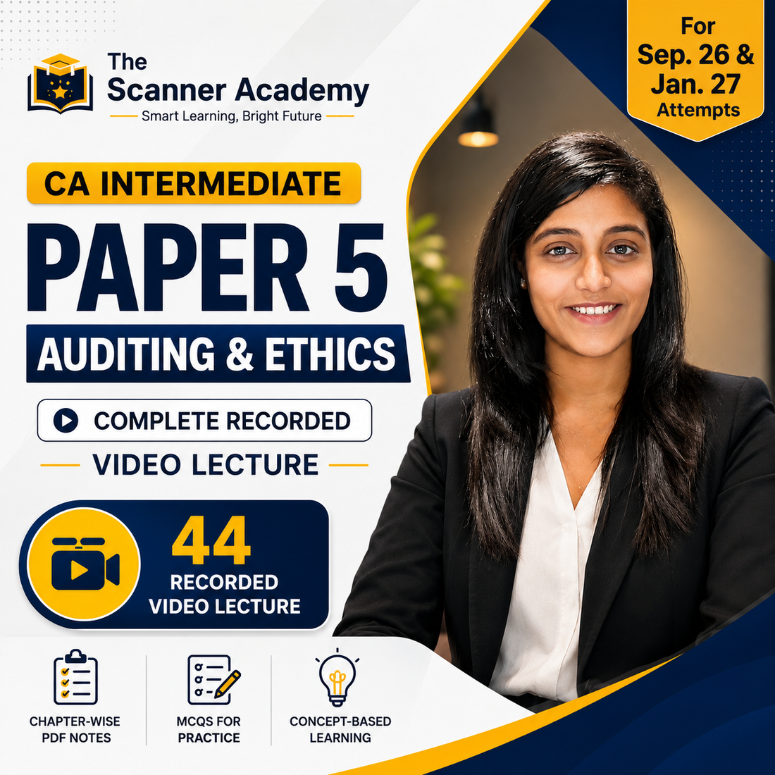 CA Intermediate | Paper 5 – Auditing & Ethics | Complete Recorded Video Lecture - Scanner Adda