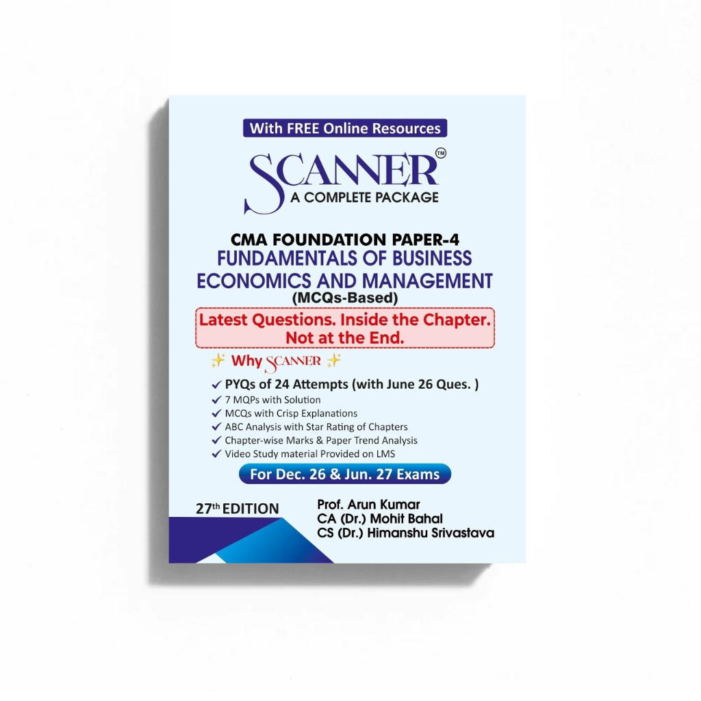 CMA Foundation Paper - 4 Fundamentals of Business Economics and Management For Dec. 26 & Jun. 27 Exams - Scanner Adda