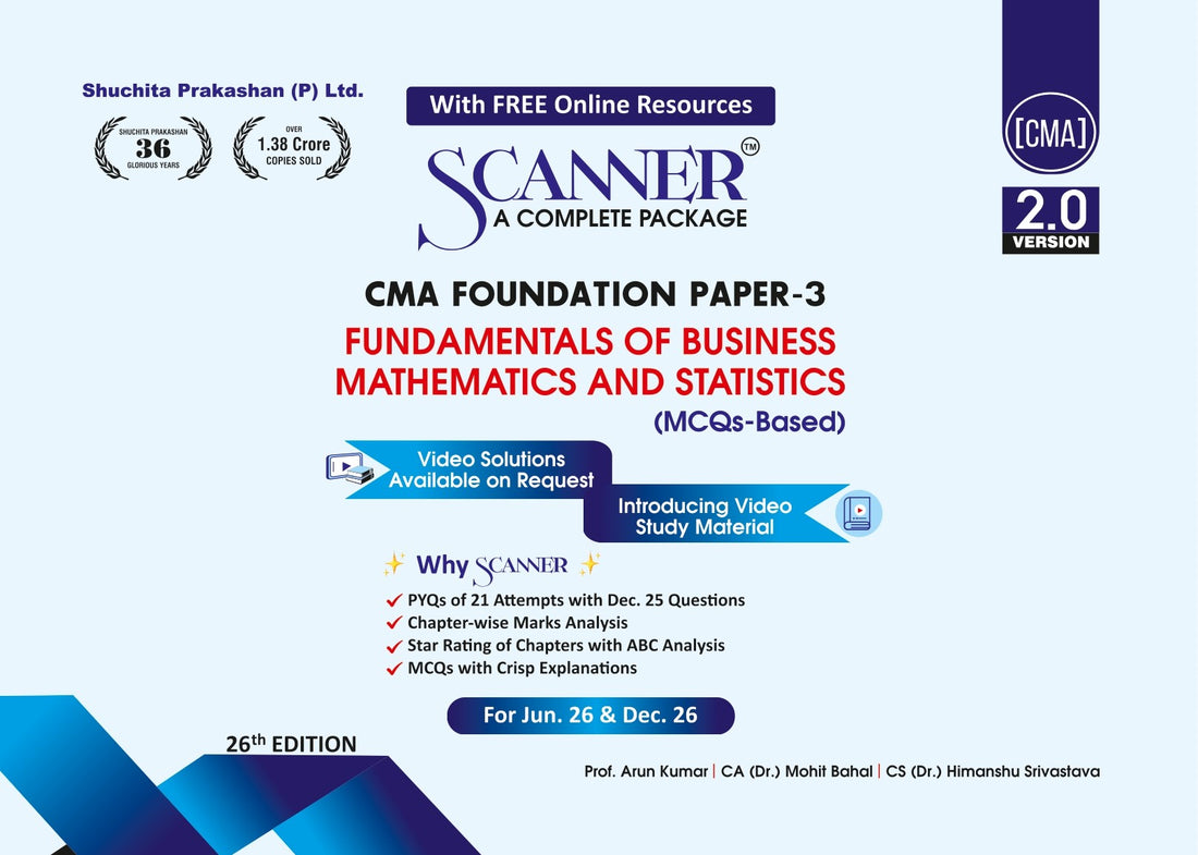 CMA Foundation Paper - 3 Fundamentals of Business Mathematics and Statistics For Jun. 26 & Dec. 26