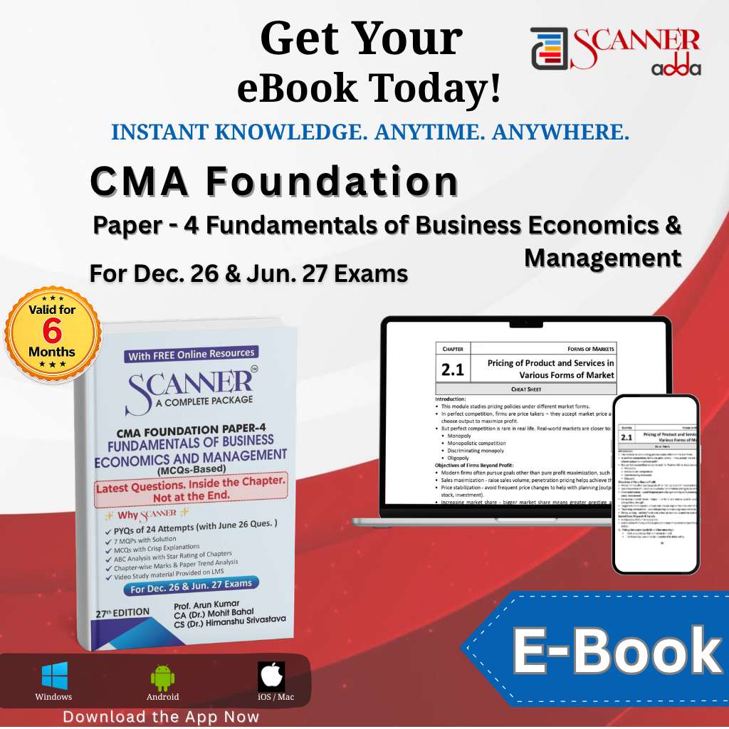 CMA Foundation Paper - 4 Fundamentals of Business Economics and Management For Dec. 26 & Jun. 27 Exams - Scanner Adda