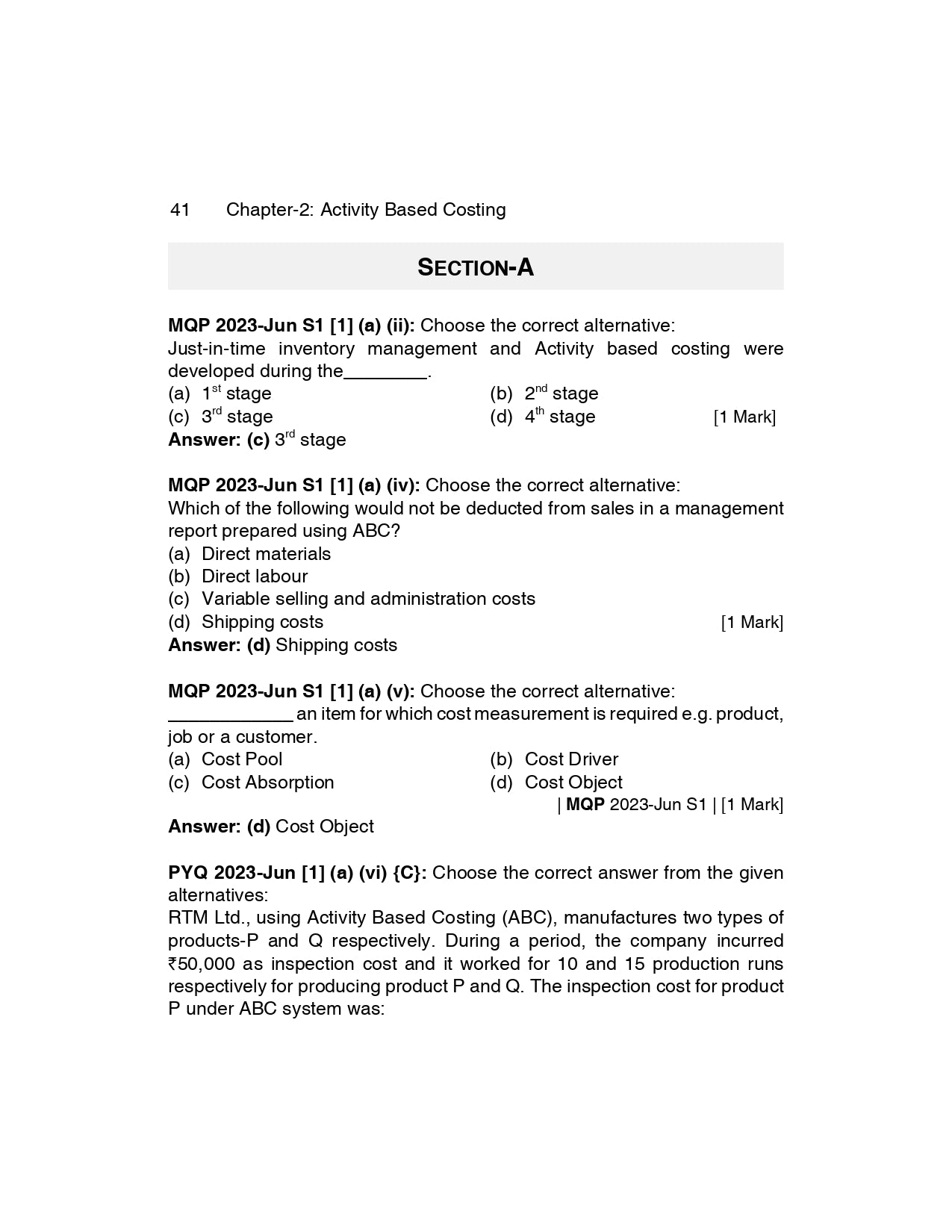 CMA Inter Paper - 12 Management Accounting For Dec.26 , Jun.27 - Scanner Adda