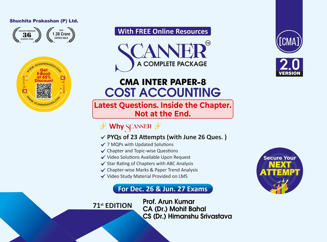 CMA Inter Paper - 8 Cost Accounting For Dec. 26 ,Jun. 27 Exams