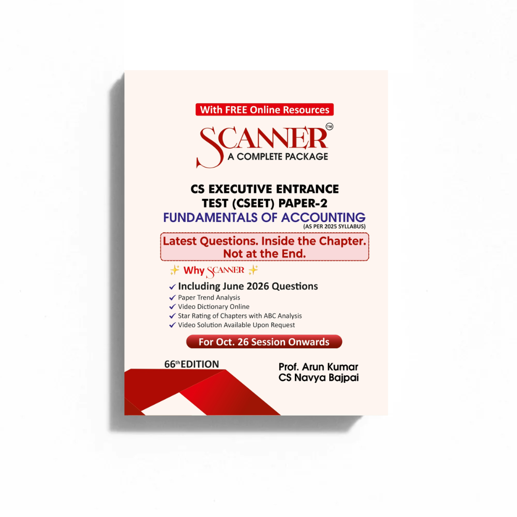 CSEET Paper - 2 Fundamentals of Accounting For Oct.26 Session Onwards - Scanner Adda