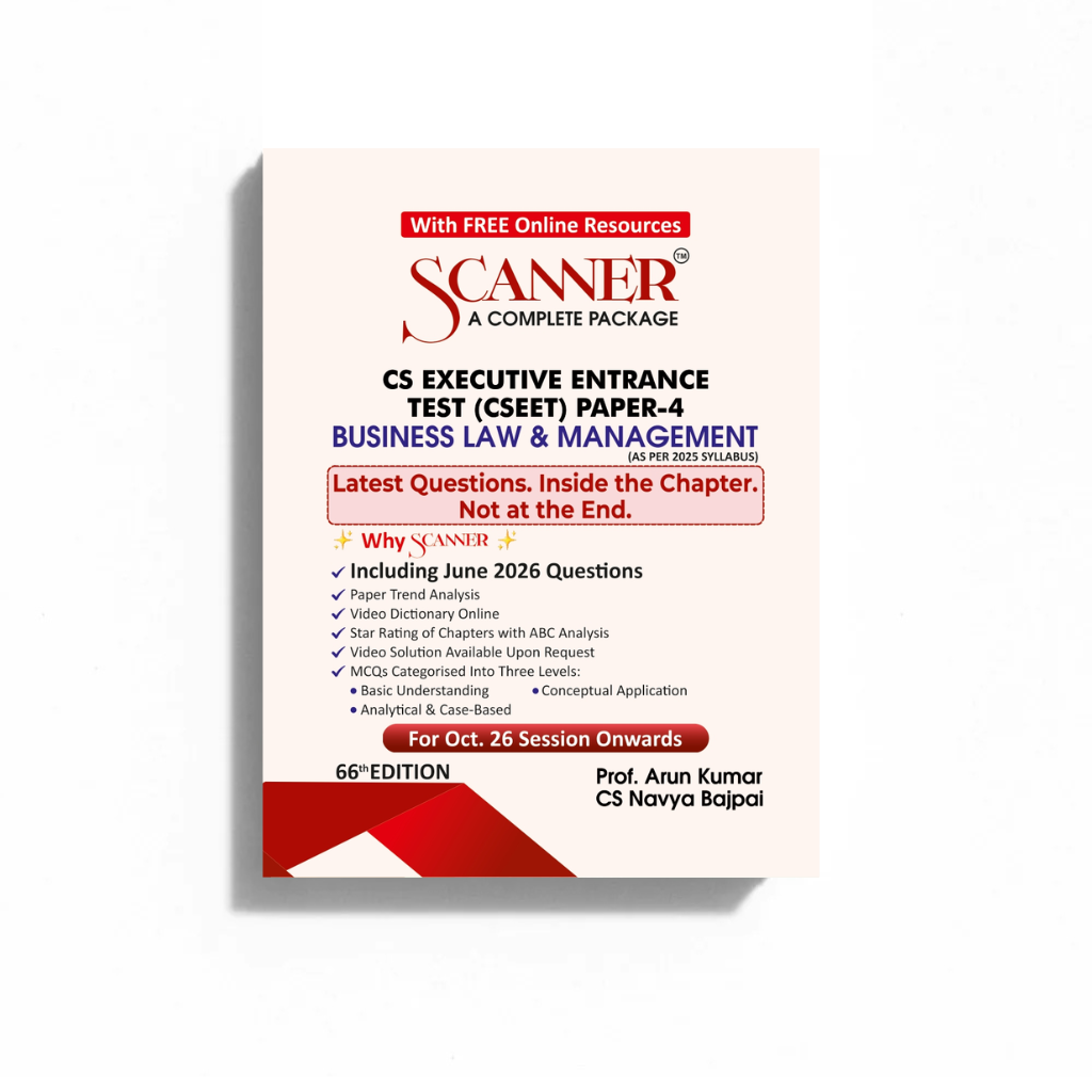 CSEET Paper - 4 Business Law & Management For Oct.26 Session Onwards - Scanner Adda