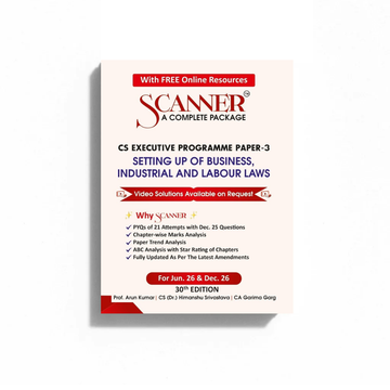 CS Executive Paper - 3 Setting up of Business, Industrial and Labour Laws For Jun'26, Dec'26
