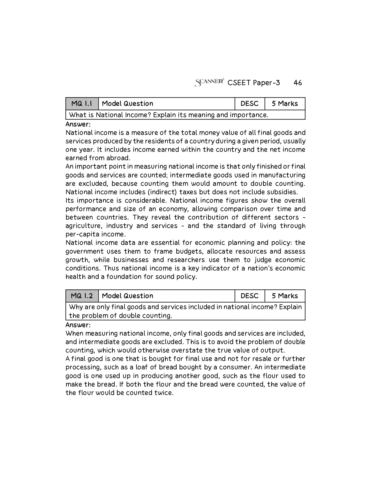 CSEET Paper - 3 Economic and Business Environment For Oct.26 - Scanner Adda