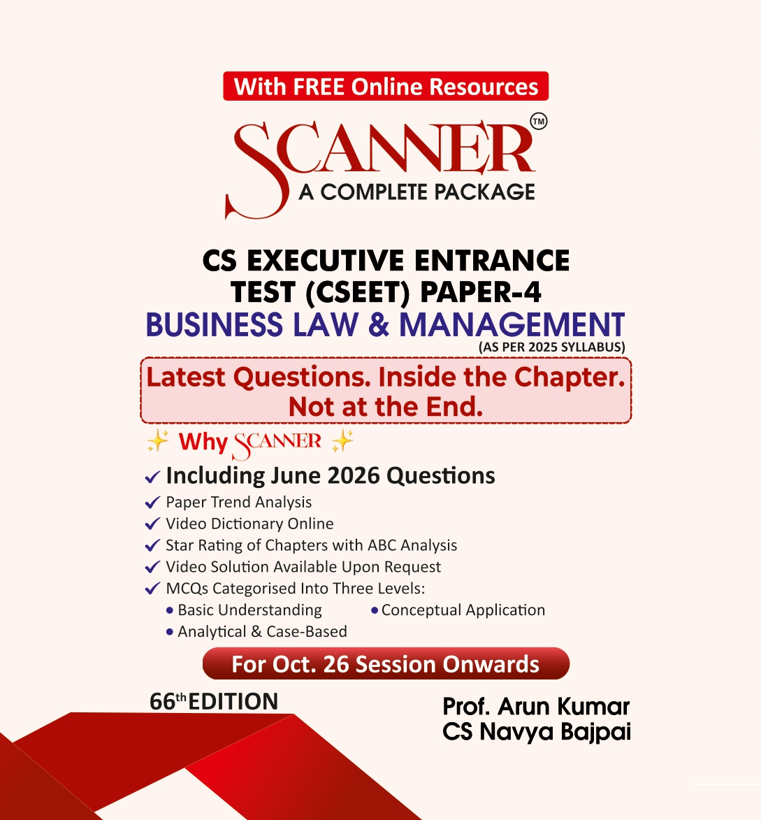 CSEET Paper - 4 Business Law & Management For Oct.26 Session Onwards - Scanner Adda