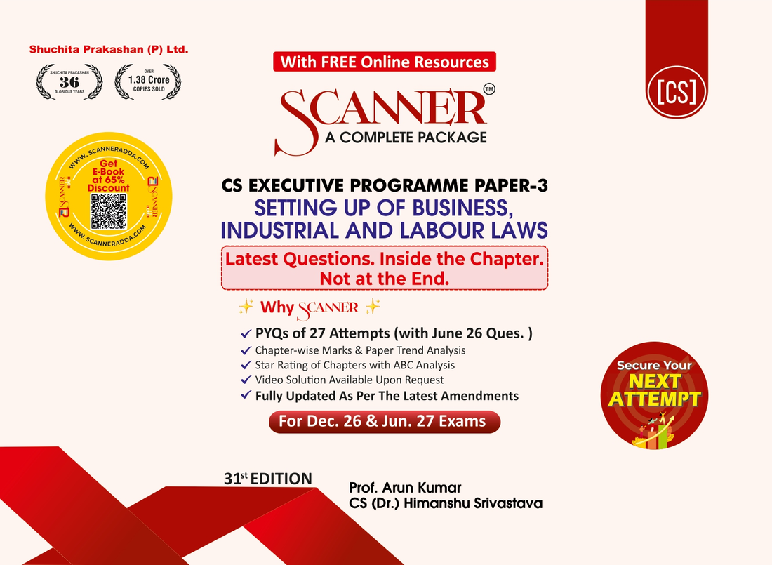 CS Executive Paper - 3 Setting up of Business, Industrial and Labour Laws For Dec. 26 , Jun. 27