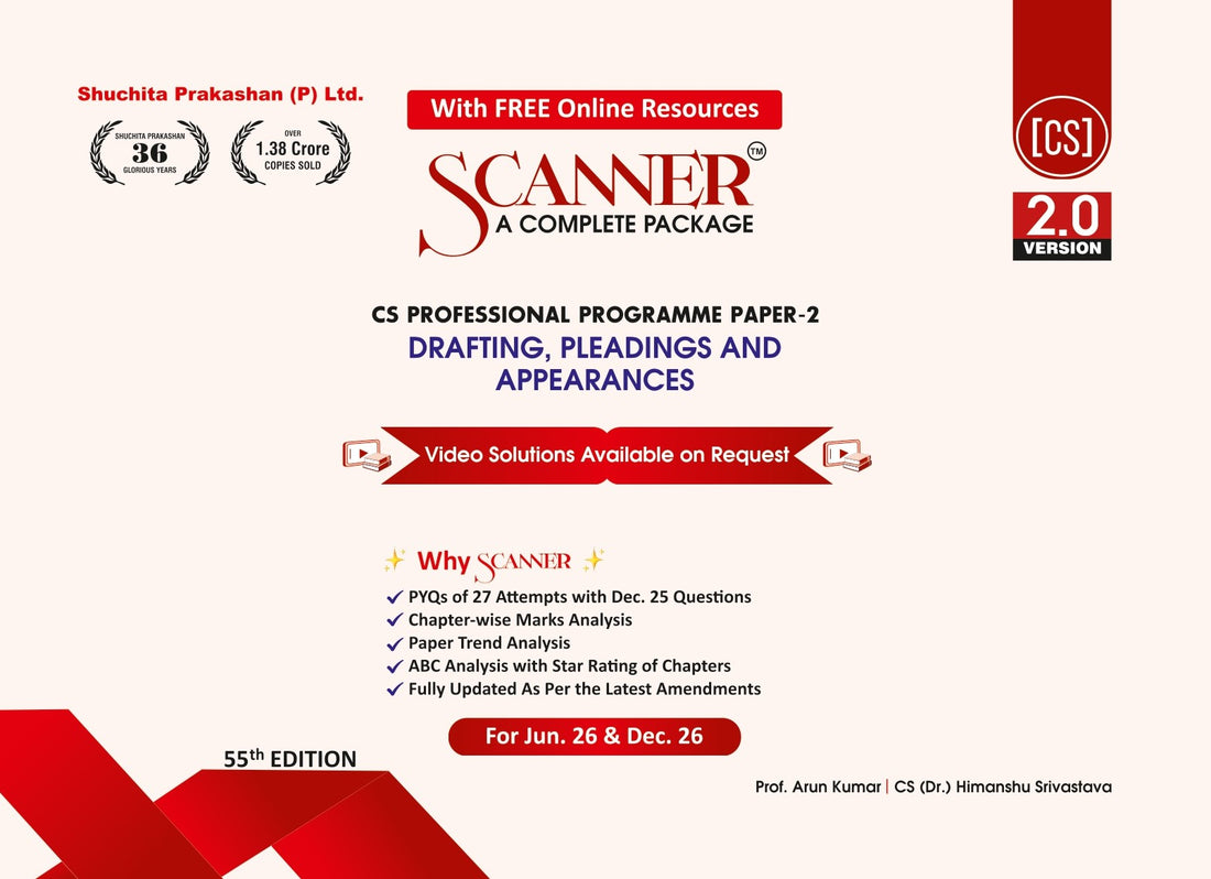 CS Professional Paper - 2 Drafting, Pleadings and Appearances For Jun. 26, Dec. 26 Exams