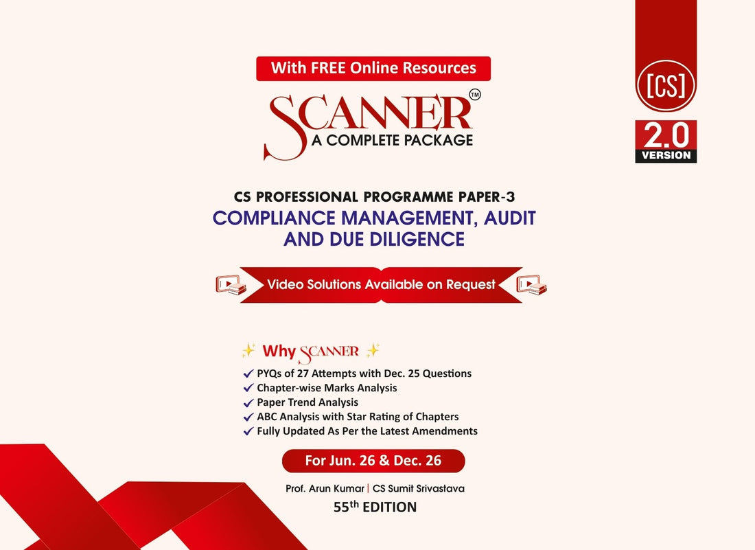 CS Professional Paper - 3 Compliance Management, Audit and Due Diligence For Jun. 26, Dec. 26 Exams
