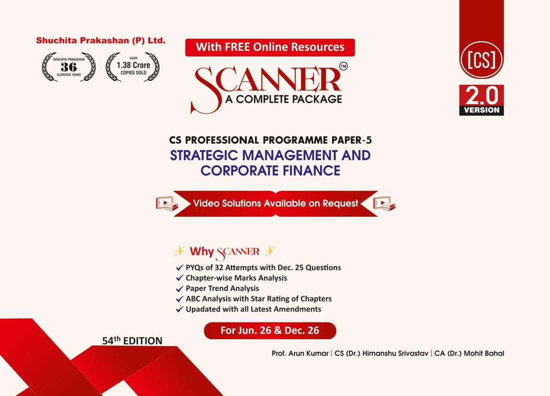 CS Professional Paper - 5 Strategic Management and Corporate Finance For Jun. 26, Dec. 26 Exams
