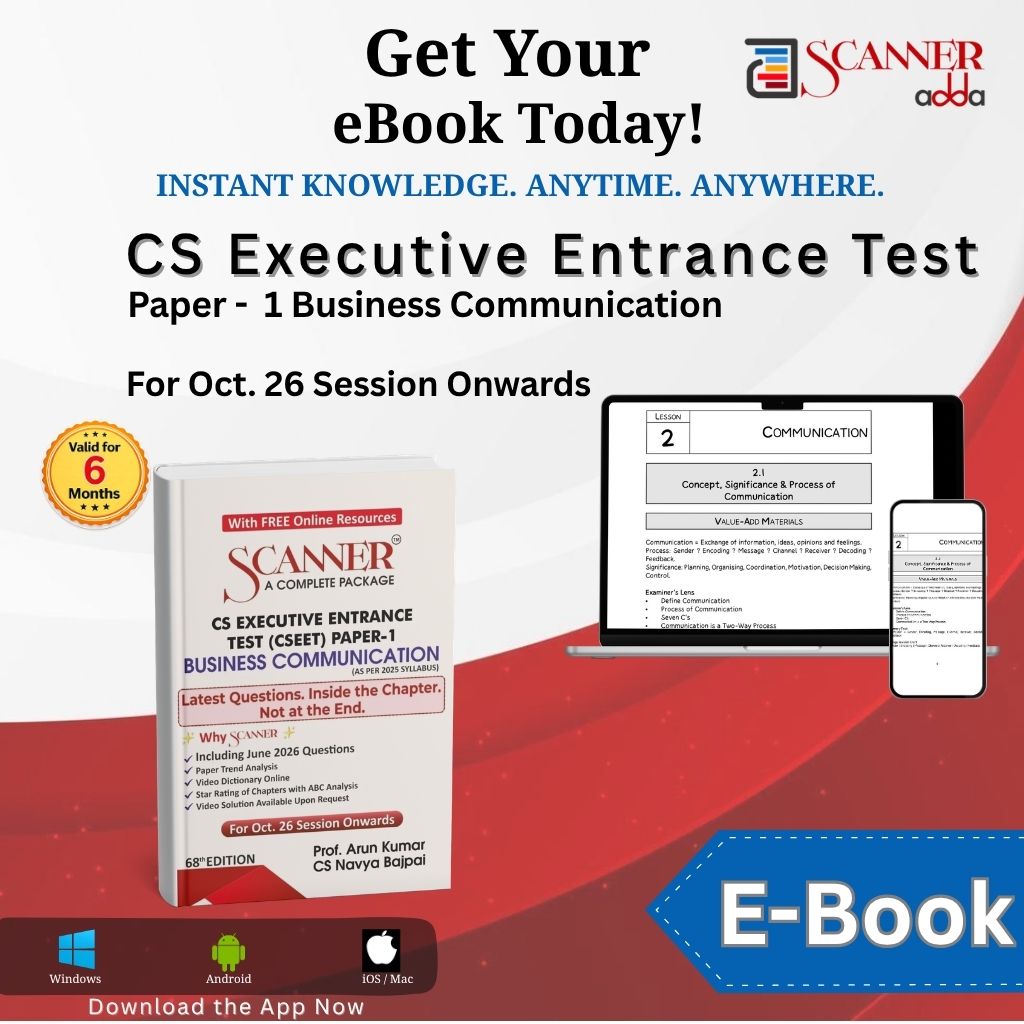 CSEET Paper - 1 Business Communication For Oct. 26, Session Onwards Exams - Scanner Adda