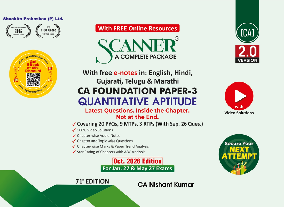 CA Foundation Paper - 3 Quantitative Aptitude For Jan. 27 & May 27